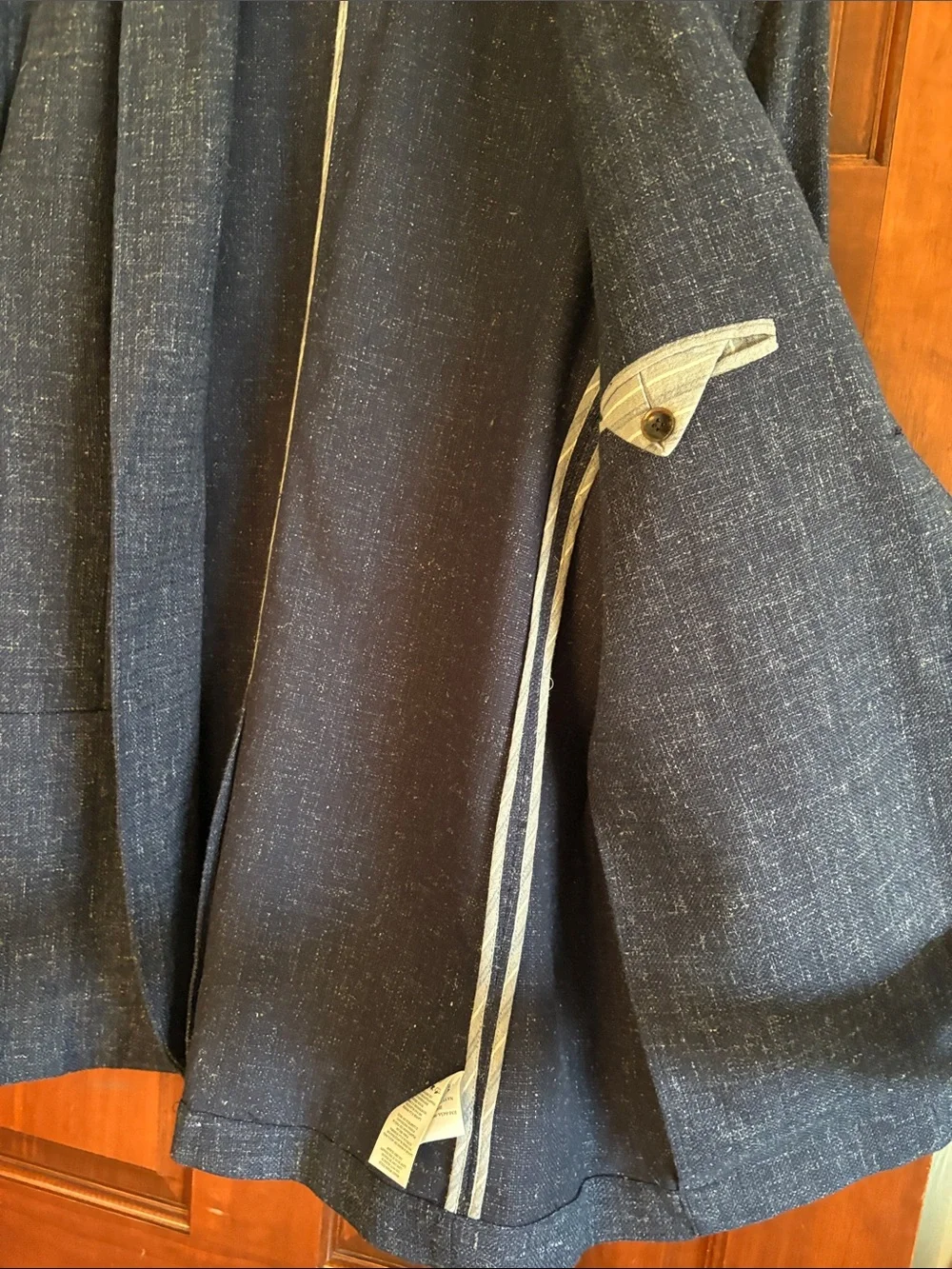 Rails Navy Textured Open Blazer